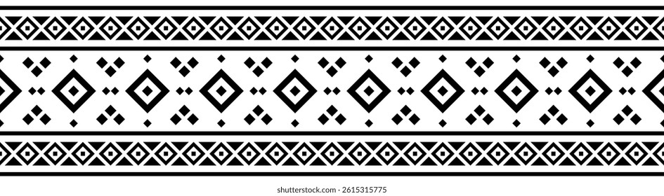 Ethnic border with geometric tribal pattern.
