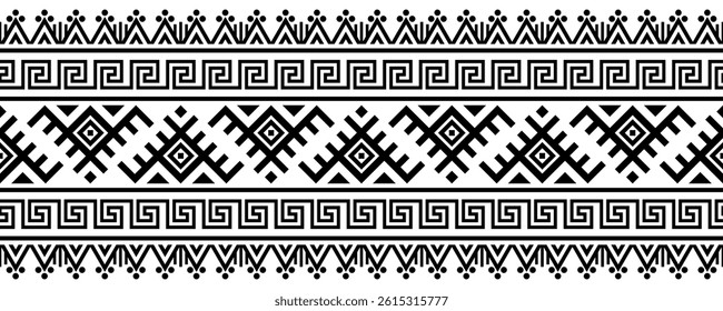 Ethnic border with geometric tribal pattern.