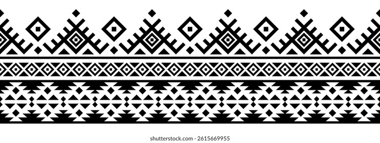Ethnic border with geometric tribal pattern.