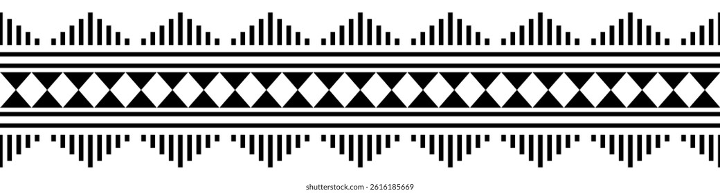 Ethnic border with geometric tribal pattern.