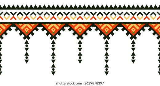 Ethnische Grenze mit geometrischem Stammesmuster.