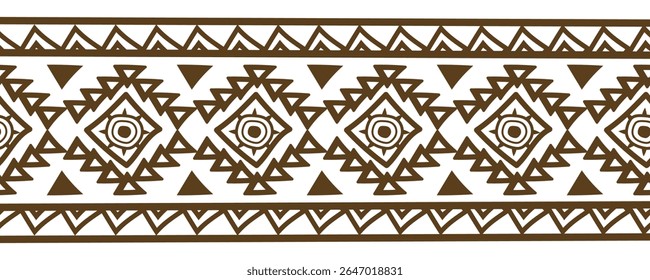 Ethnic border with geometric tribal pattern.