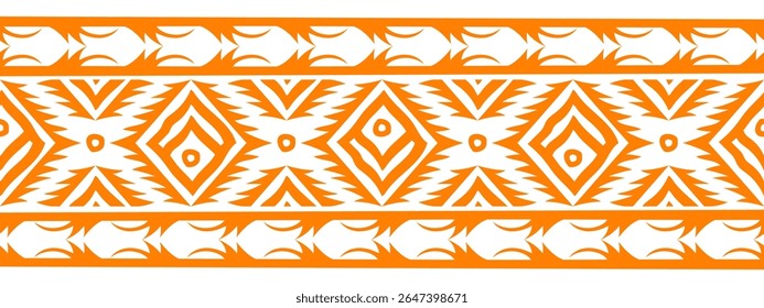 Ethnic border with geometric tribal pattern.