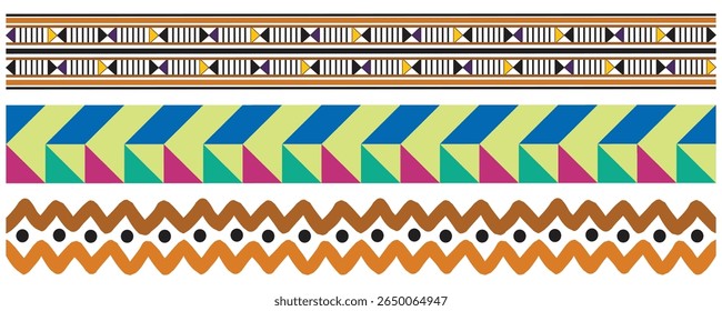 Ethnic border with geometric tribal border vector, abstract border. art background pattern. patterns for fabric, backgrounds, apparel, paper crafts and more. Holiday, Christmas, St. Patrick's Day.  
