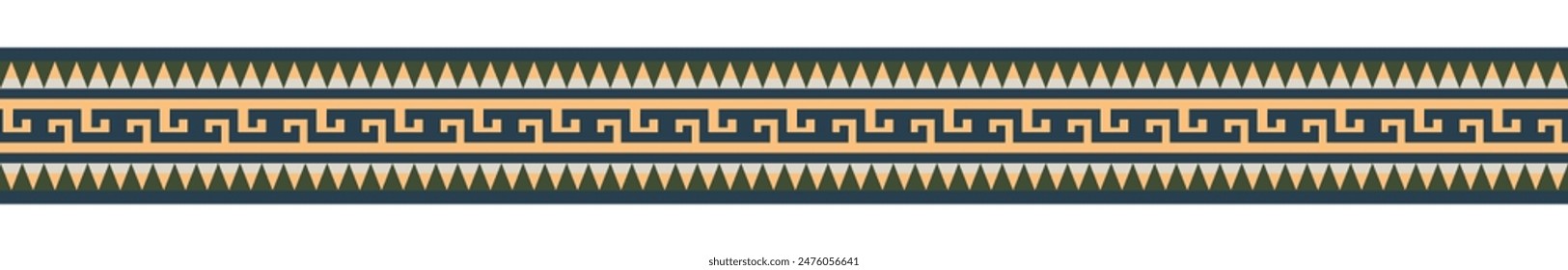 Ethnic border ornament. Geometric ethnic oriental seamless pattern. Stripe vector illustration. Native American Mexican African Indian tribal style. Design border, textile, fabric, clothing, carpet.