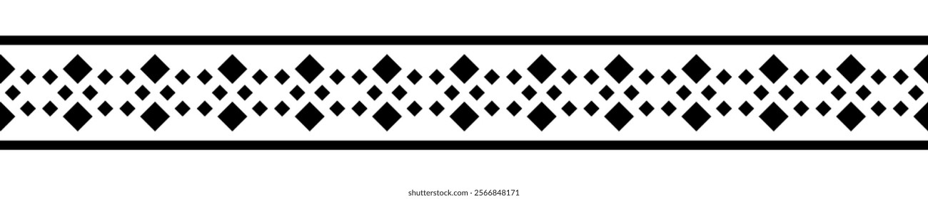 Ethnic border ornament. Geometric ethnic oriental seamless pattern. Stripe vector illustration. Native American Mexican African Indian tribal style. Design border, textile, fabric, clothing, carpet.