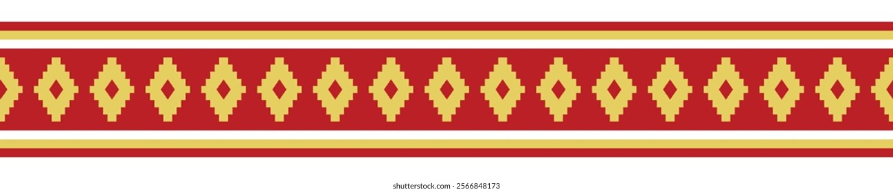 Ethnic border ornament. Geometric ethnic oriental seamless pattern. Stripe vector illustration. Native American Mexican African Indian tribal style. Design border, textile, fabric, clothing, carpet.