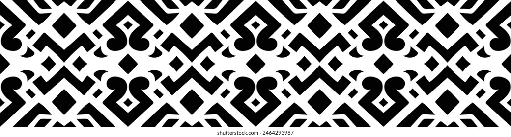 Ethnic border ornament pattern. Geometric oriental seamless pattern. Vintage element vector illustration. Baroque Floral Aztec tribal. Design for frame, textile, fabric, clothing, carpet, background.