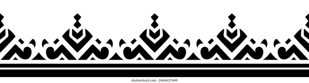 Ethnic border ornament pattern. Geometric oriental seamless pattern. Vintage element vector illustration. Baroque Floral Aztec tribal. Design for frame, textile, fabric, clothing, carpet, background.