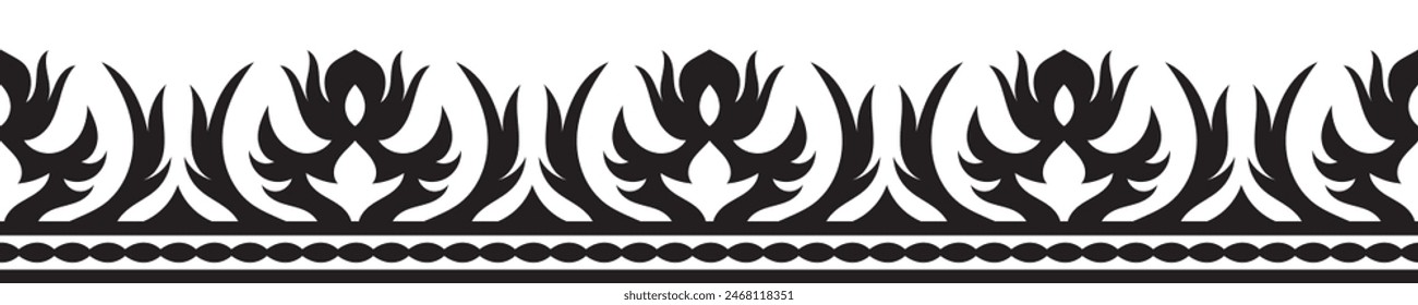 Ethnic border ornament pattern. Geometric oriental seamless pattern. Vintage element vector illustration. Baroque Floral Aztec tribal. Design for frame, textile, fabric, clothing, carpet, background.