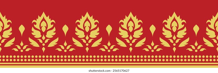 Ethnic border ornament pattern. Geometric oriental seamless pattern. Vintage element vector illustration. Baroque Floral Aztec tribal. Design for frame, textile, fabric, clothing, carpet, background.