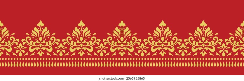 Ethnic border ornament pattern. Geometric oriental seamless pattern. Vintage element vector illustration. Baroque Floral Aztec tribal. Design for frame, textile, fabric, clothing, carpet, background.