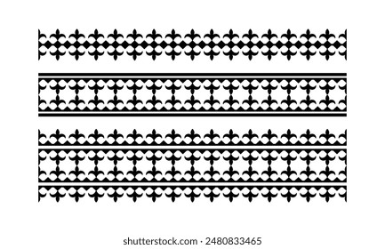 Ethnic border ornament set. Geometric ethnic oriental seamless pattern collection. Stripe vector illustration. Native American Mexican African Indian tribal. Design border, textile, fabric, carpet.