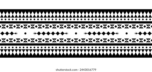 Borde étnico adorno ilustración vectorial. Patrón geométrico étnico oriental sin costuras. Al estilo tribal nativo americano mexicano-africano. Borde de diseño, textil, tela, ropa, alfombra, batik.