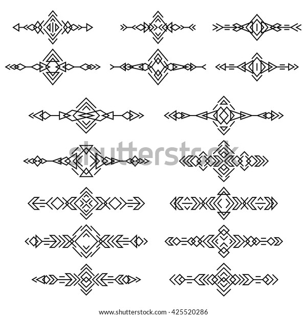 Ethnic Borders Set Isolated On White Stock Vector (Royalty Free ...