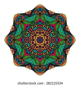 Ethnic bright mandala. Vector illustration