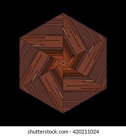 Ethnic brown ornament in the form of a geometric pattern of bamboo