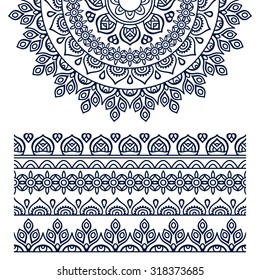 Ethnic brush collection. Vintage decorative elements. Oriental pattern, vector illustration.  Islam, Arabic, Indian, turkish, pakistan, chinese, ottoman motifs