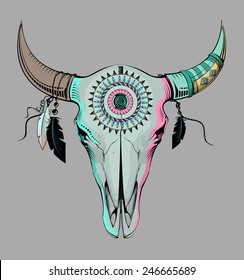 ethnic bull skull 