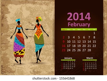 Ethnic Calendar 2014 February