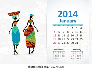Ethnic Calendar 2014 January