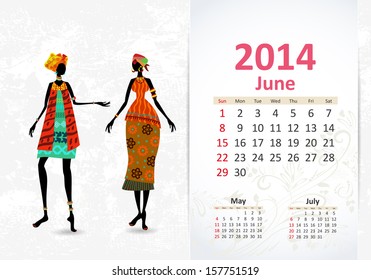 Ethnic Calendar 2014 june