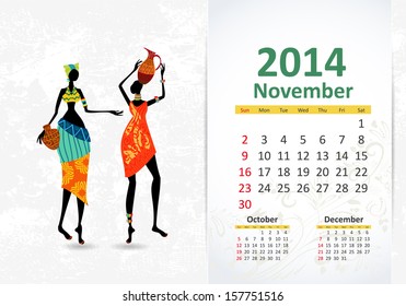 Ethnic Calendar 2014 november