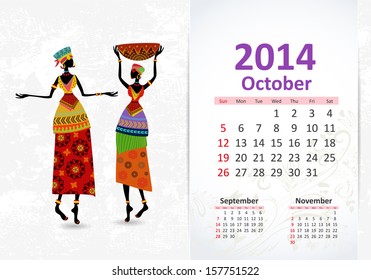 Ethnic Calendar 2014 october