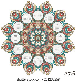 Ethnic calendar  2015year design