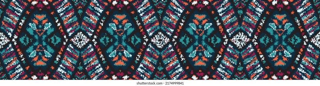 Alfombra étnica con mosaicos geométricos aztecos estilo rayas sobre baldosas. majolica Interior antiguo, alfombras modernas, huella geográfica en el tejido de coágulo kente.Ornamento vectorial tribal sin soldadura patrón africano.multicolor