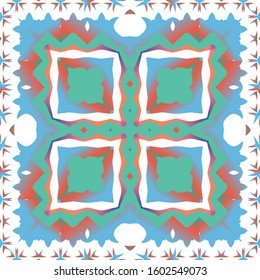 Ethnic ceramic tile in mexican talavera. Vector seamless pattern collage. Kitchen design. Red vintage ornament for surface texture, towels, pillows, wallpaper, print, web background.