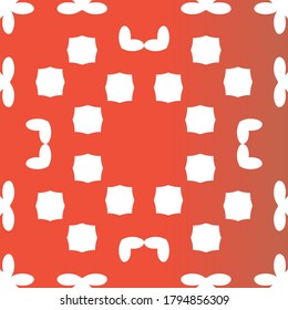 Ethnic ceramic tile in mexican talavera. Hand drawn design. Vector seamless pattern theme. Red vintage ornament for surface texture, towels, pillows, wallpaper, print, web background.