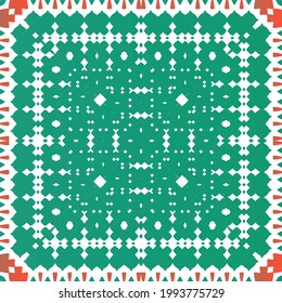 Baldosas de cerámica étnica en talavera mexicana. Afiche de patrones sin fisuras del vector. Diseño de moda. Ornamento rojo vintage para textura superficial, toallas, almohadas, papel pintado, impresión, fondo web.
