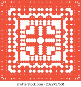 Ethnic ceramic tile in mexican talavera. Creative design. Vector seamless pattern collage. Red vintage ornament for surface texture, towels, pillows, wallpaper, print, web background.