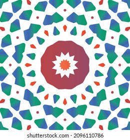 Ethnic ceramic tile in mexican talavera. Minimal design. Vector seamless pattern poster. Red vintage ornament for surface texture, towels, pillows, wallpaper, print, web background.
