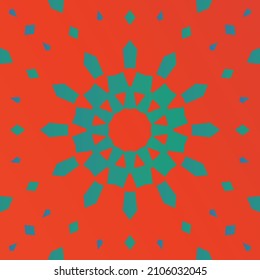 Ethnic ceramic tile in mexican talavera. Vector seamless pattern flyer. Hand drawn design. Red vintage ornament for surface texture, towels, pillows, wallpaper, print, web background.