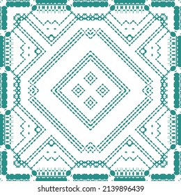 Ethnic ceramic tile in mexican talavera. Minimal design. Vector seamless pattern poster. Red vintage ornament for surface texture, towels, pillows, wallpaper, print, web background.