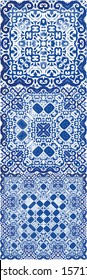 Ethnic ceramic tile in portuguese azulejo. Vector seamless pattern concept. Original design. vintage ornament for surface texture, towels, pillows, wallpaper, print, web background.