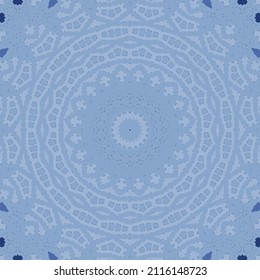 Ethnic ceramic tile in portuguese azulejo. Vector seamless pattern texture. Original design. Blue vintage ornament for surface texture, towels, pillows, wallpaper, print, web background.