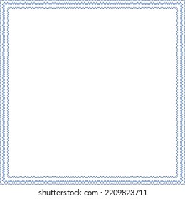Ethnic ceramic tile in portuguese azulejo. Vector seamless pattern texture. Fashionable design. Blue vintage ornament for surface texture, towels, pillows, wallpaper, print, web background.
