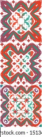 Ethnic ceramic tiles in mexican talavera. Geometric design. Kit of vector seamless patterns. Red vintage ornaments for surface texture, towels, pillows, wallpaper, print, web background.