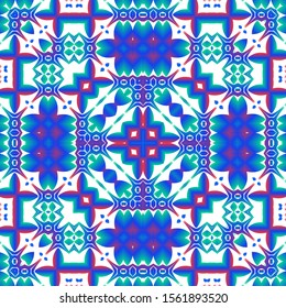 Ethnic ceramic tiles in mexican talavera. Colored design. Collection of vector seamless patterns. Red vintage ornaments for surface texture, towels, pillows, wallpaper, print, web background.