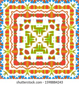 Ethnic ceramic tiles in mexican talavera. Colored design. Collection of vector seamless patterns. Multi colored vintage ornaments for surface texture, towels, pillows, wallpaper, print, web background