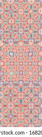 Ethnic ceramic tiles in mexican talavera. Set of vector seamless patterns. Creative design. Red vintage ornaments for surface texture, towels, pillows, wallpaper, print, web background.