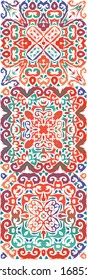 Ethnic ceramic tiles in mexican talavera. Creative design. Kit of vector seamless patterns. Red vintage ornaments for surface texture, towels, pillows, wallpaper, print, web background.