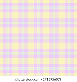 Textura de fondo de verificación étnica, patrón de tarjeta textil sin costuras. Vector de tartán de tela escocesa de comedor en paleta de colores claros.