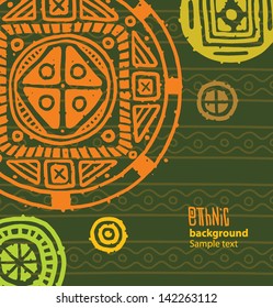 Ethnic circle pattern background 03, vector