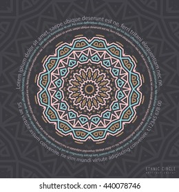 Ethnic circular greeting gentlecards and invitations. Wedding and marriage, bridal, birthday and Valentines day.