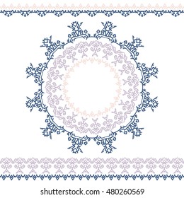 Ethnic circular ornament of the Inca, Aztec, Indians, Maya, mexico. Ancient drawings.