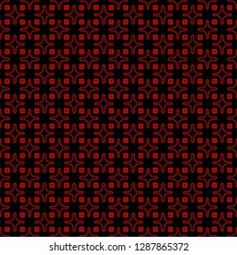 Ethnic classic pattern. Seamless vector illustration. Abstract geometric repeat backdrop. For decoration, wallpaper, print, fabric. Black, red color.